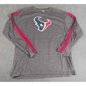 NFL Houston Texans Long Sleeve Shirt‎ Mens 2XL Gray Team Logo Football Fan